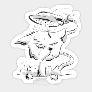 Kitty bathtime Sticker